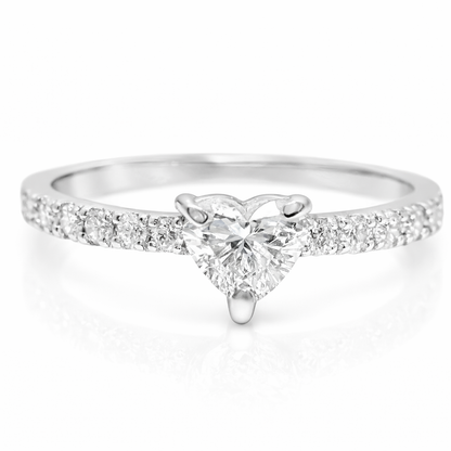 0.51CT Diamond Ring 18K White Gold