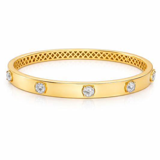 0.99CT Diamond Bangle 18k Yellow Gold
