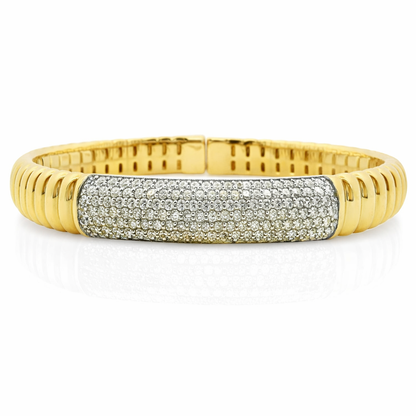 1.66CT Diamond Bangle 14k Yellow Gold
