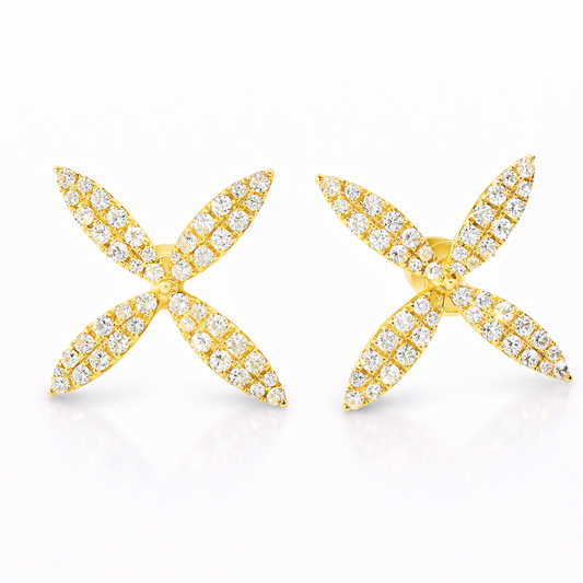 0.55CT Diamond 14k Yellow Gold Earring