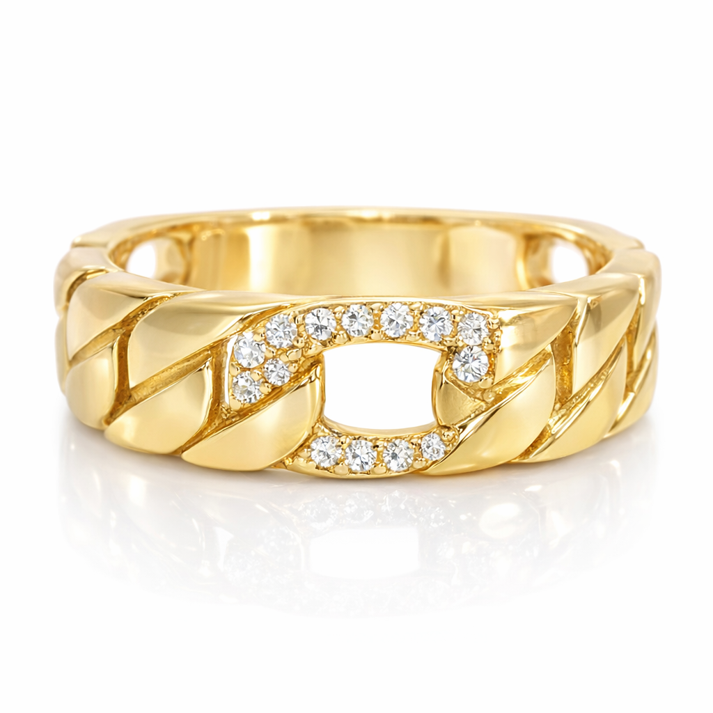 0.04CT Diamond Ring 14k Yellow Gold