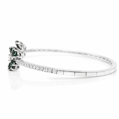 0.33CT Diamond 1.73CT Black Diamond Bangle 18k White Gold