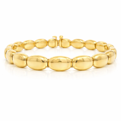 Plain Beaded 14k Yellow Gold Bracelet