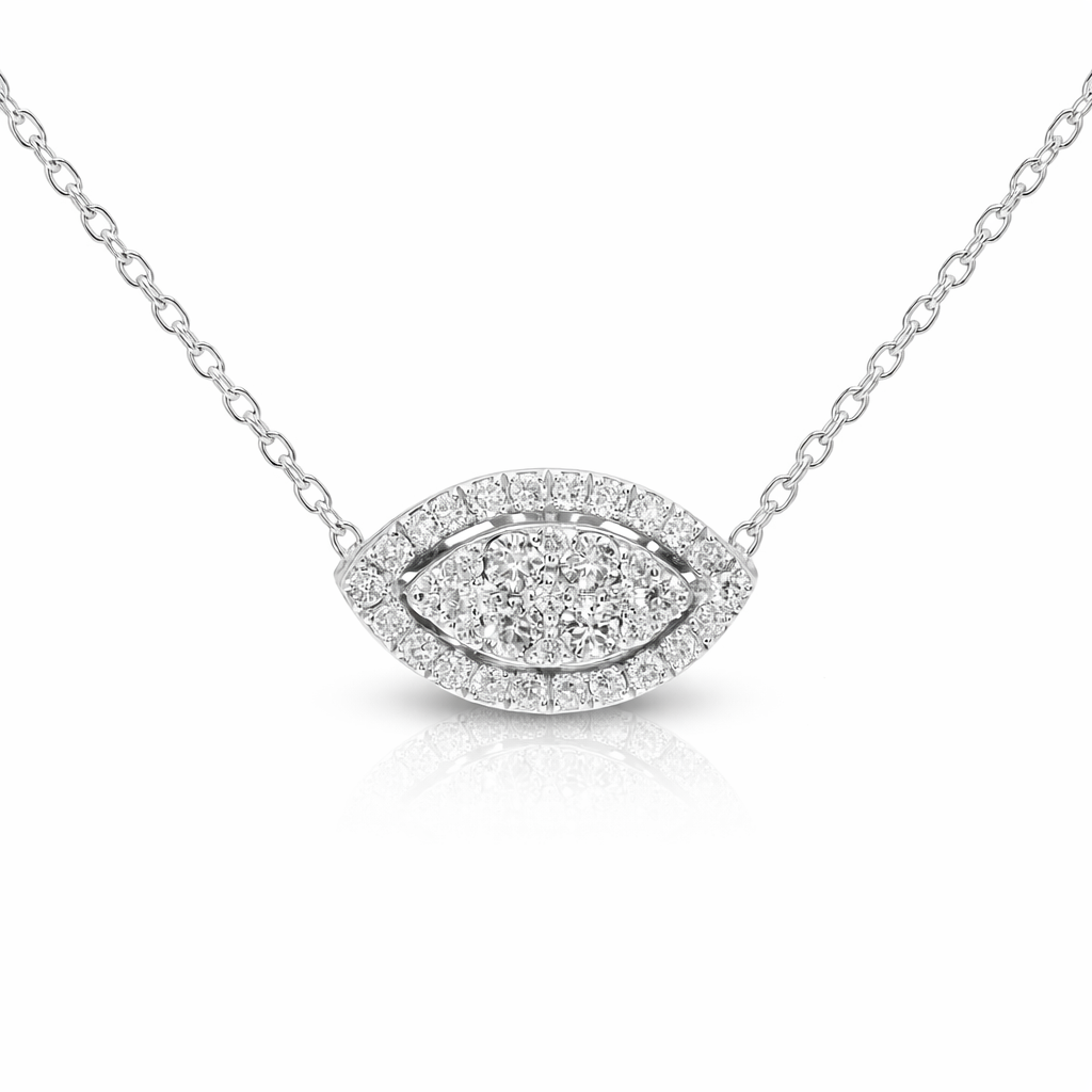 0.31CT Diamond Pendant 14k White Gold