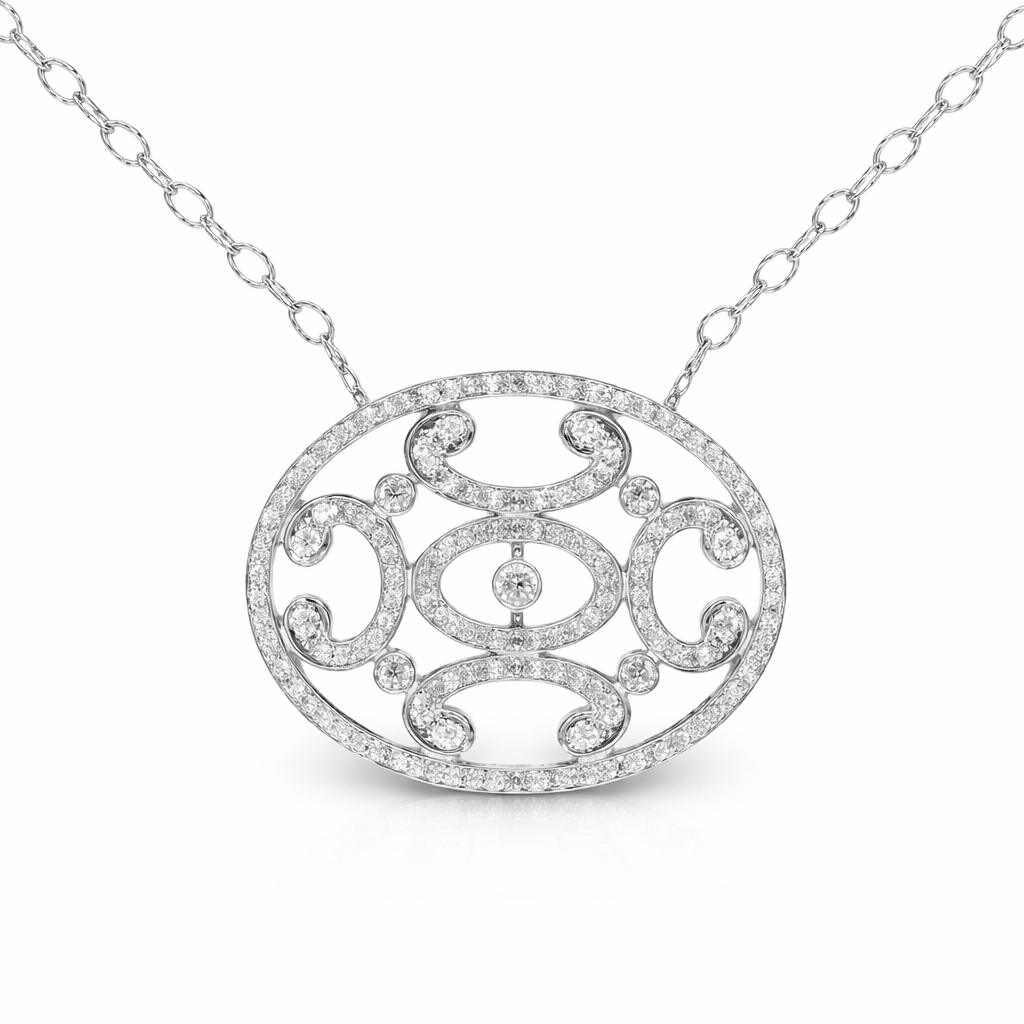 1.57CT Diamond Pendant 14k White Gold