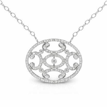 1.57CT Diamond Pendant 14k White Gold