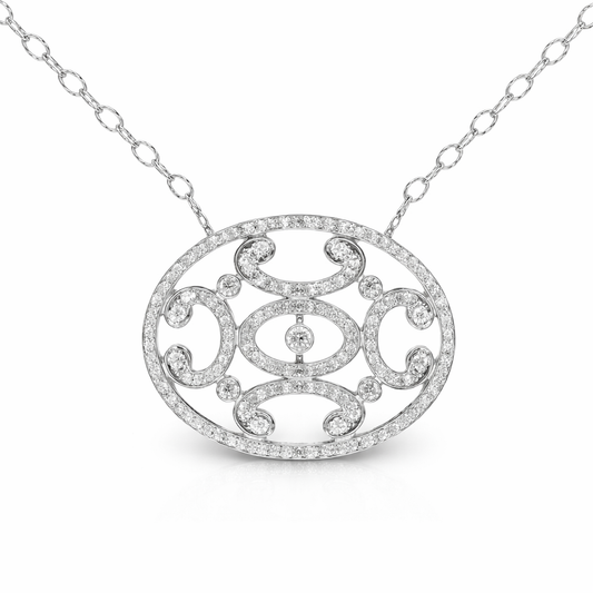 1.57CT Diamond Pendant 14k White Gold