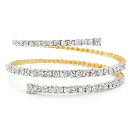 3.33CT Diamond Bangle 18k Yellow Gold