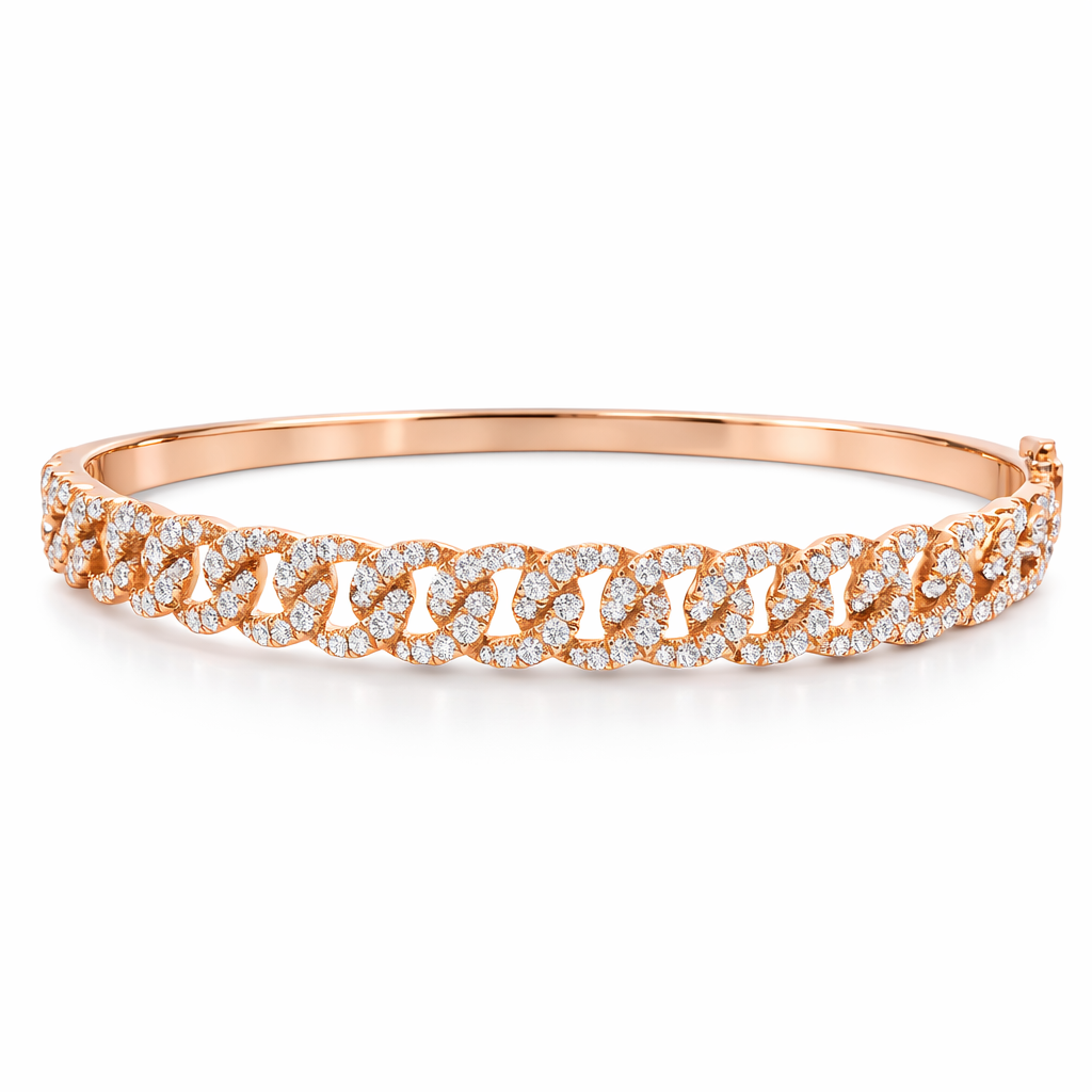1.70CT Diamond Bangle 18k Rose Gold