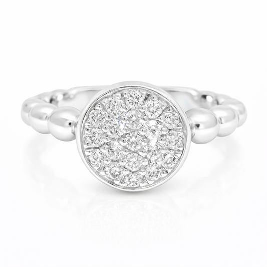 0.34CT Diamond Ring 18K White Gold