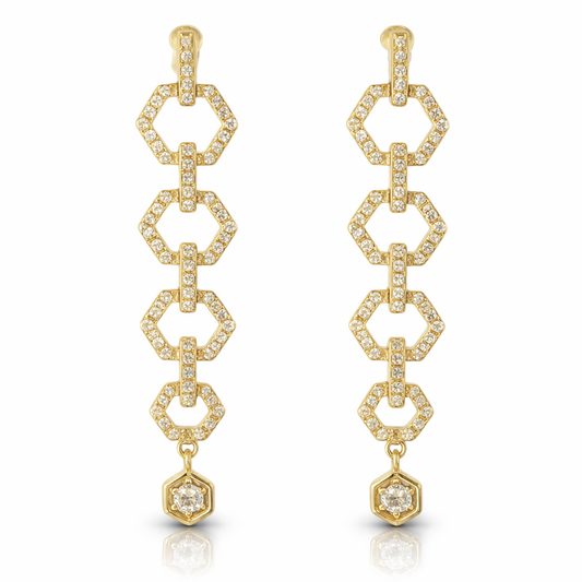 0.37CT Diamond 14k Yellow Gold Earring