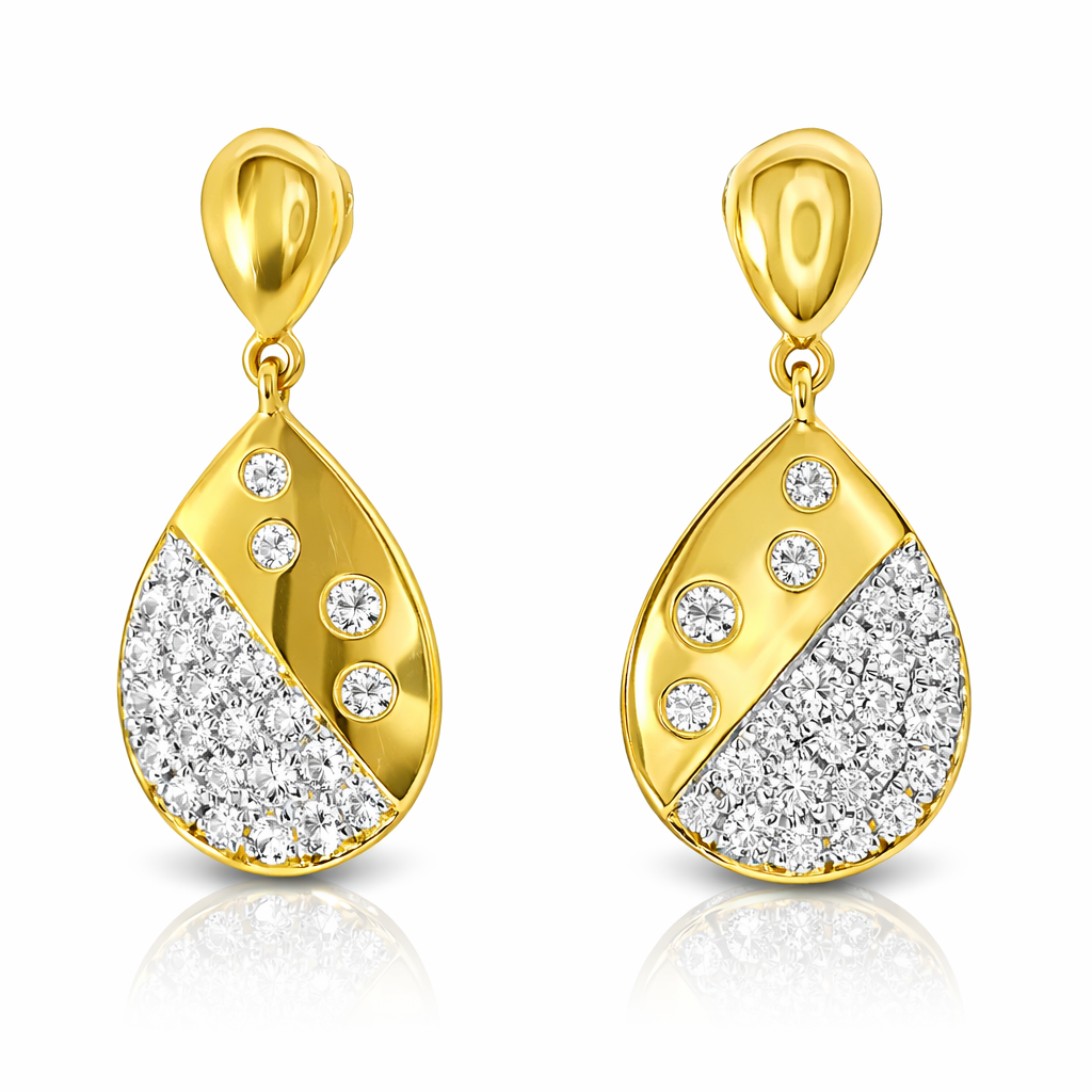0.54CT Diamond 14k Yellow Gold Earring
