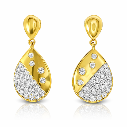 0.54CT Diamond 14k Yellow Gold Earring