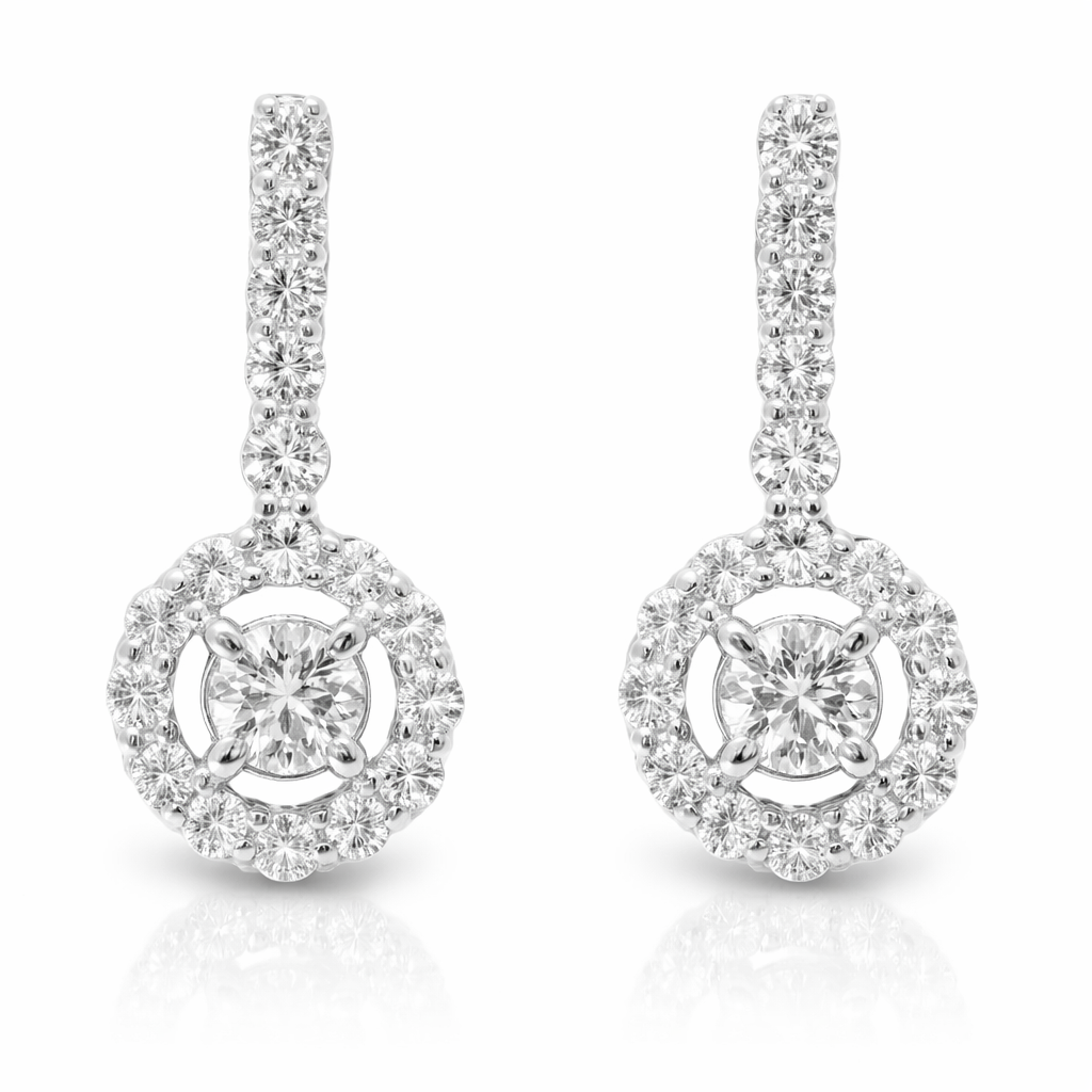 0.85CT Diamond Earring 18k White Gold