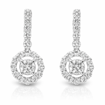0.85CT Diamond Earring 18k White Gold