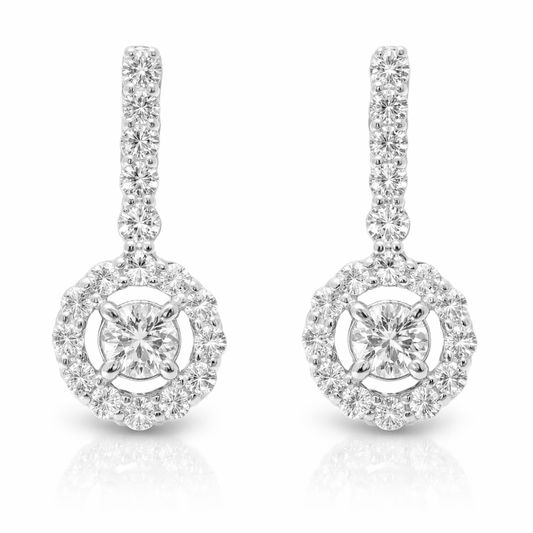 0.85CT Diamond Earring 18k White Gold