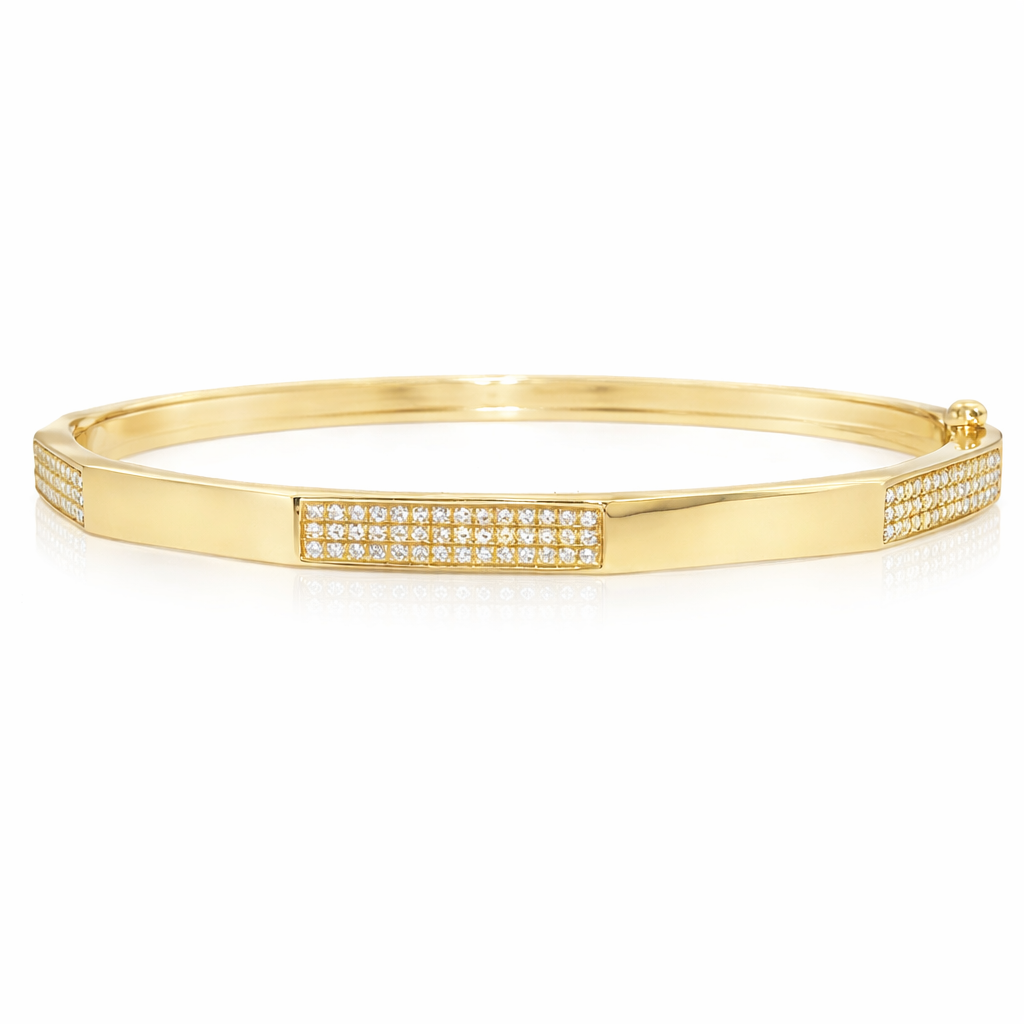 0.35CT Diamond Bangle 14k Yellow Gold