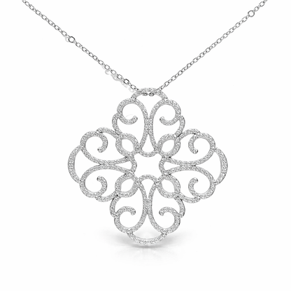 1.84CT Diamond Pendant 14k White Gold