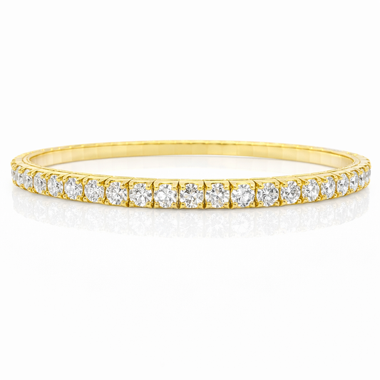 3.90 Ct diamond Bangle 18k Yellow Gold