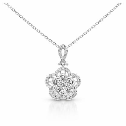 1.20CT Diamond Pendant 14k White Gold
