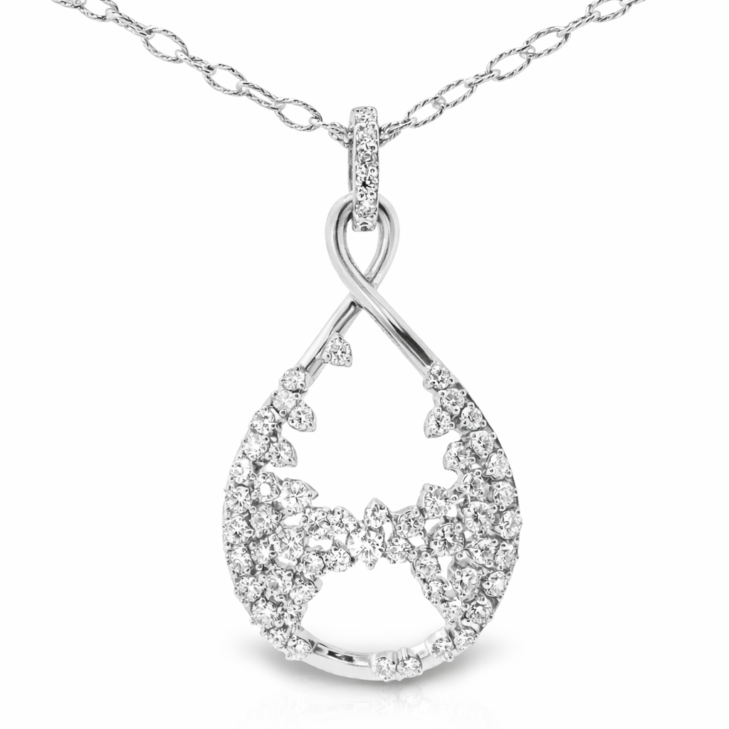 1.32CT Diamond Pendant 14k White Gold