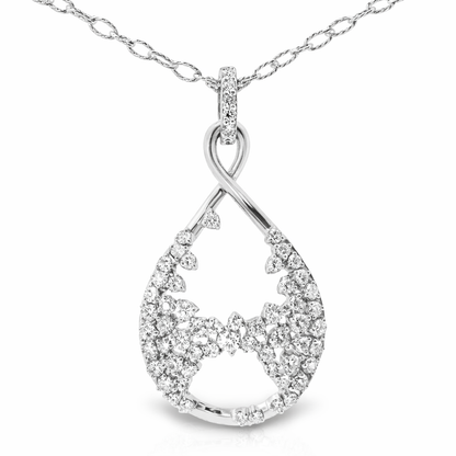 1.32CT Diamond Pendant 14k White Gold