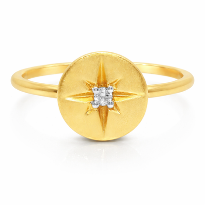 0.02CT Diamond Ring 14k Yellow Gold