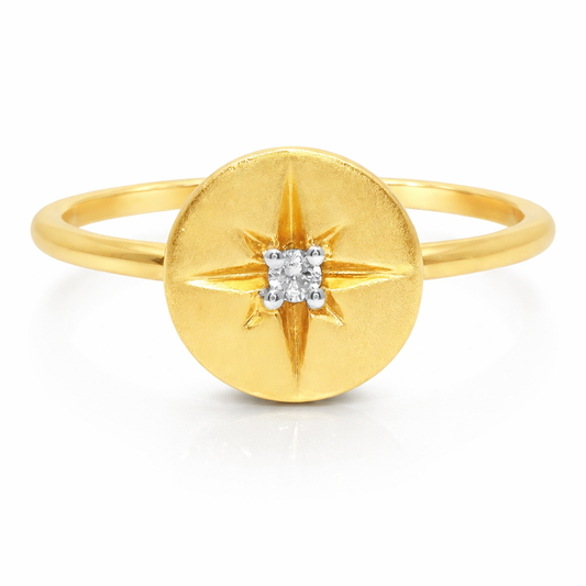 0.02CT Diamond Ring 14k Yellow Gold