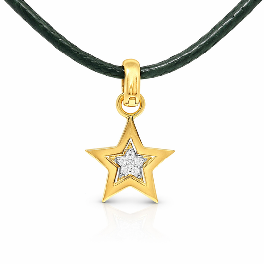 0.07CT Star Charm Pendant 18k Yellow Gold