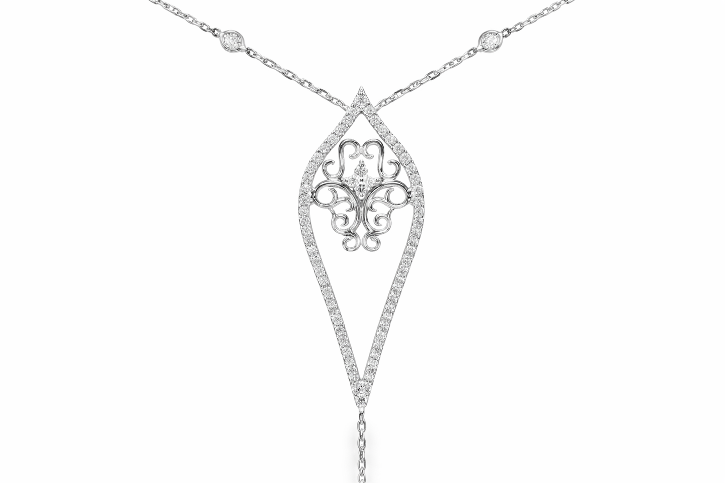 0.90CT Diamond Pendant 14k White Gold