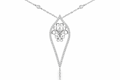 0.90CT Diamond Pendant 14k White Gold