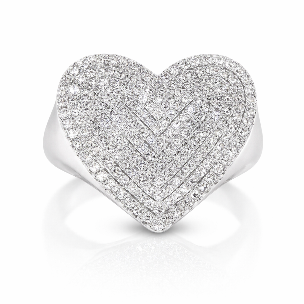 0.66CT Diamond Heart Ring 14K White Gold
