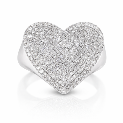 0.66CT Diamond Heart Ring 14K White Gold