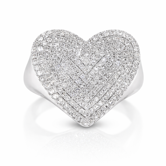 0.66CT Diamond Heart Ring 14K White Gold
