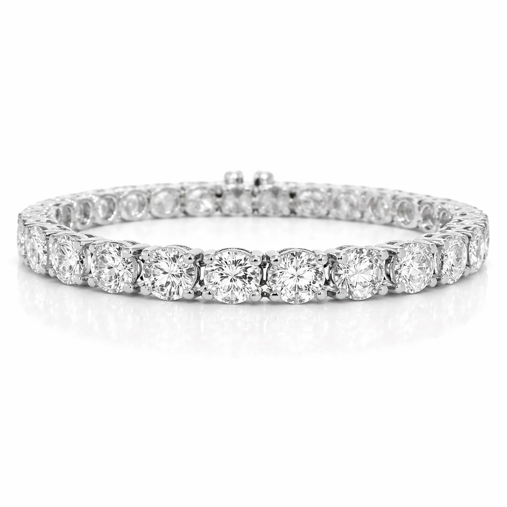 23.76CT Lab Diamond Tennis Bracelet 14k White Gold