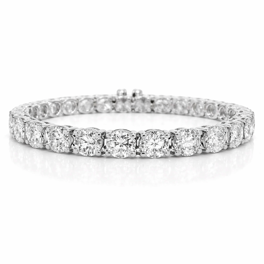 23.76CT Lab Diamond Tennis Bracelet 14k White Gold