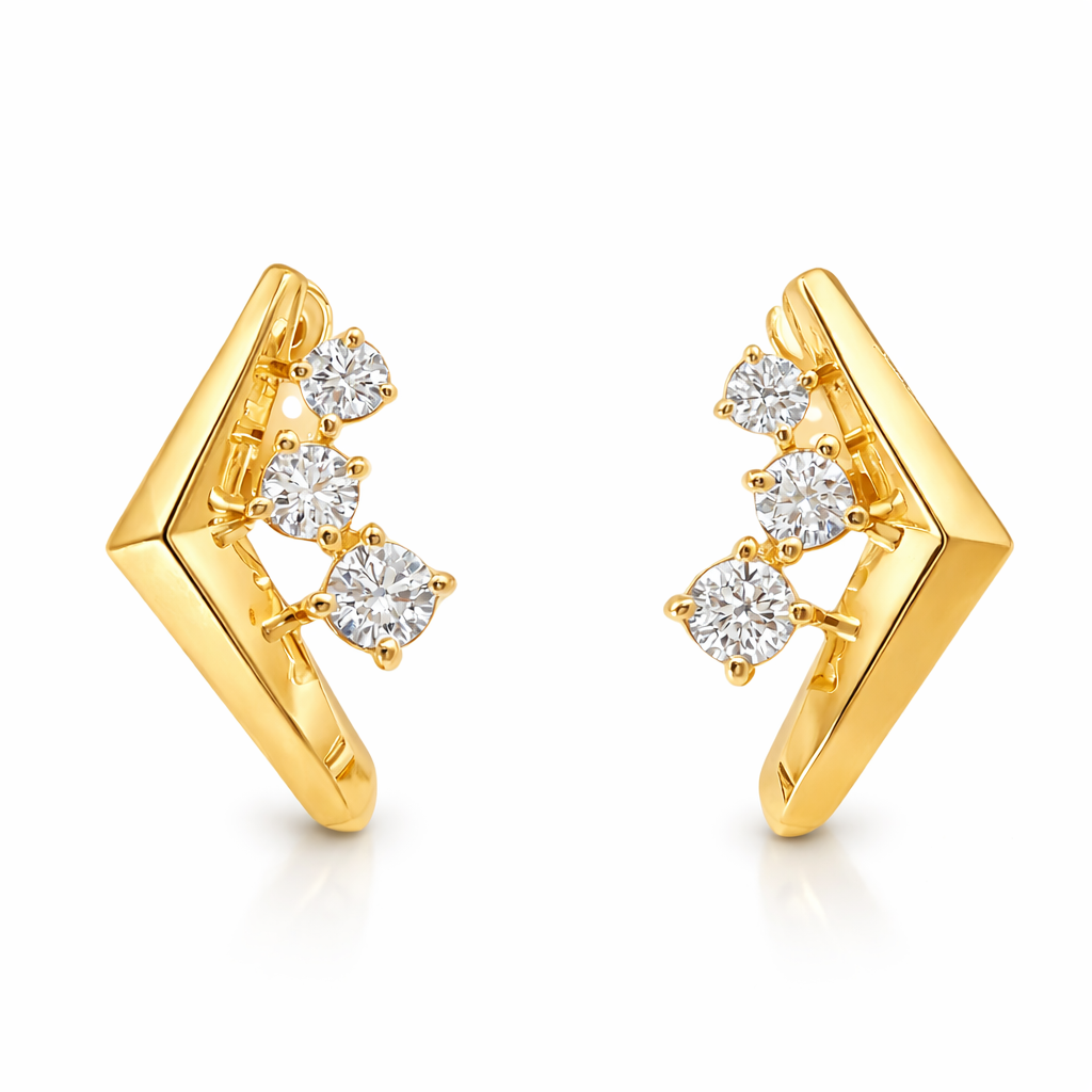 0.37CT Diamond  14k  Gold Earring