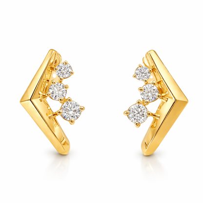 0.37CT Diamond  14k  Gold Earring