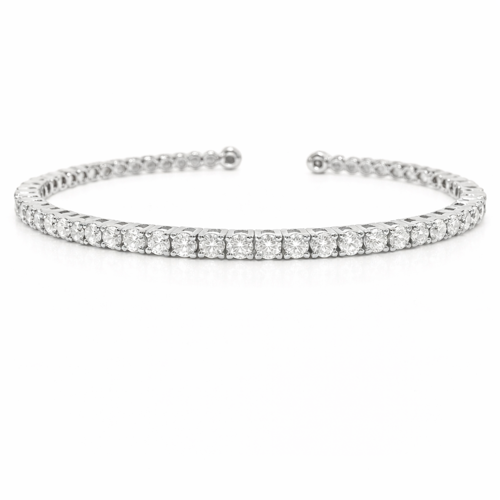 2.82Ct Diamond Bangle 14k White Gold
