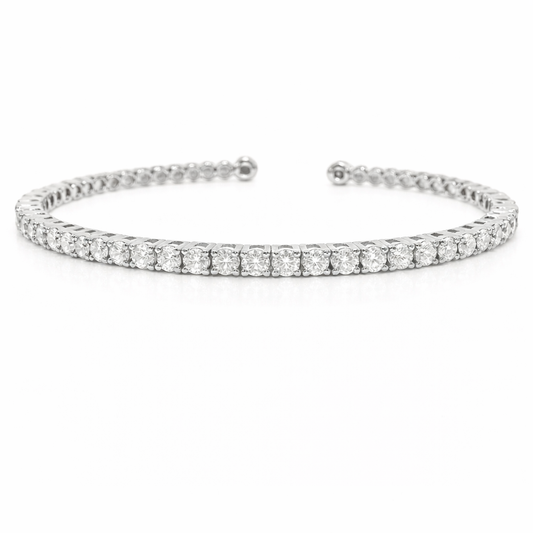 2.82Ct Diamond Bangle 14k White Gold