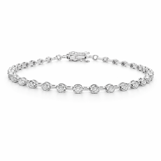 1.13CT Diamond Bracelet 14k White Gold