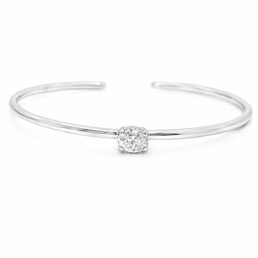 0.41CT Diamond Bangle 18k White Gold