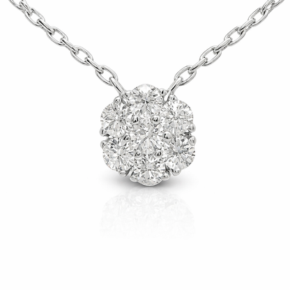 0.86CT Diamond Pendant 14k White Gold