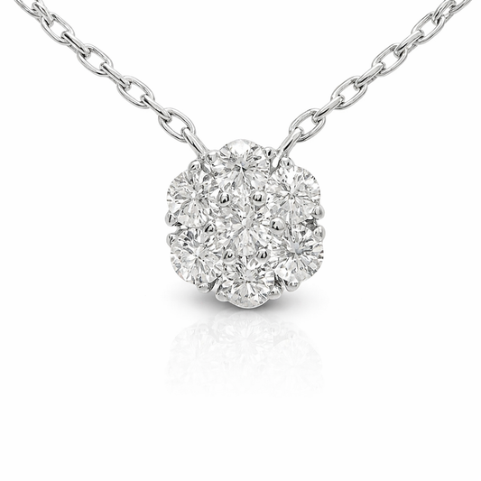 0.86CT Diamond Pendant 14k White Gold