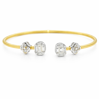 0.51CT Diamond Bangle 18k Yellow Gold