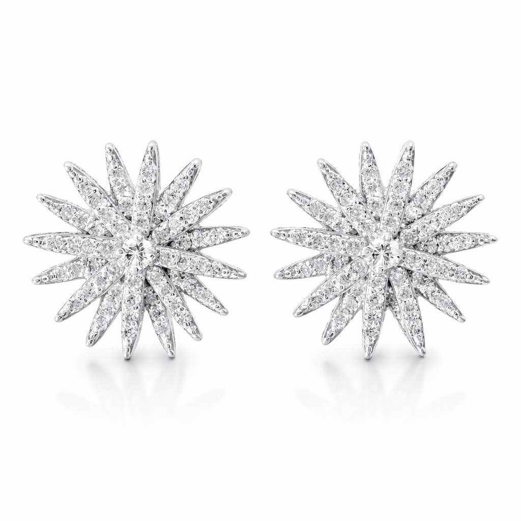 0.96CT Diamond 14k White Gold Earring