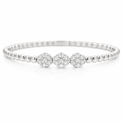 0.85CT Diamond Bangle 18k White Gold