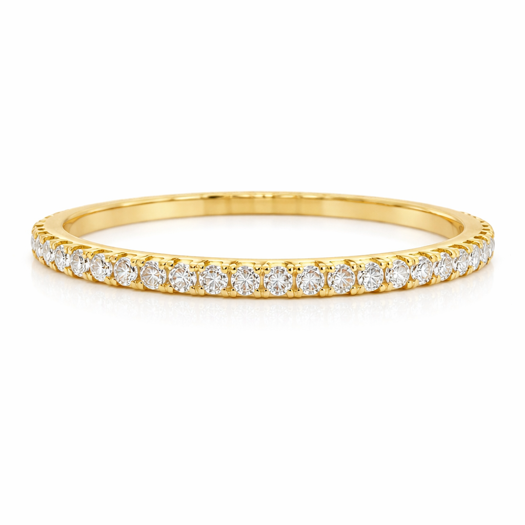 5.08CT Lab Diamond Stretch Bangle 14k Yellow Gold