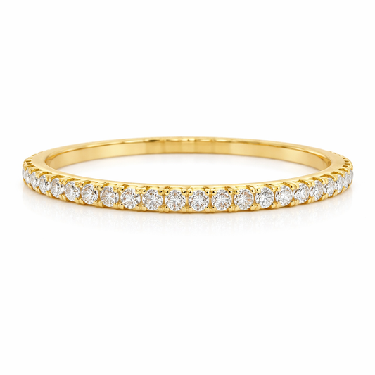5.08CT Lab Diamond Stretch Bangle 14k Yellow Gold