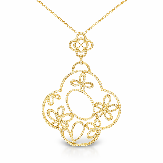 1.85CT Diamond Pendant 14k Yellow Gold